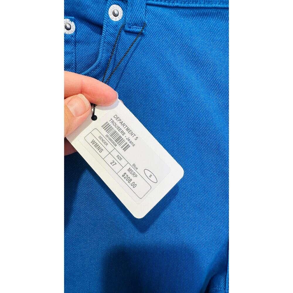 DEPARTMENT FIVE Royal Blue Straight Leg Denim 98% Cotton Jeans size 27 NWT - Picture 7 of 11